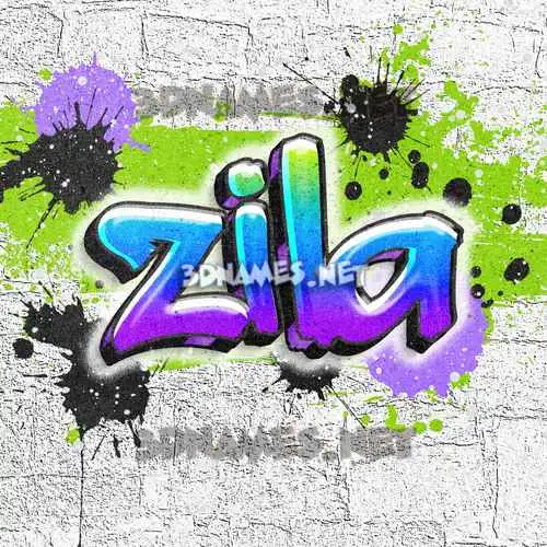 zila in Graffiti Grunge style - 3D name wallpaper