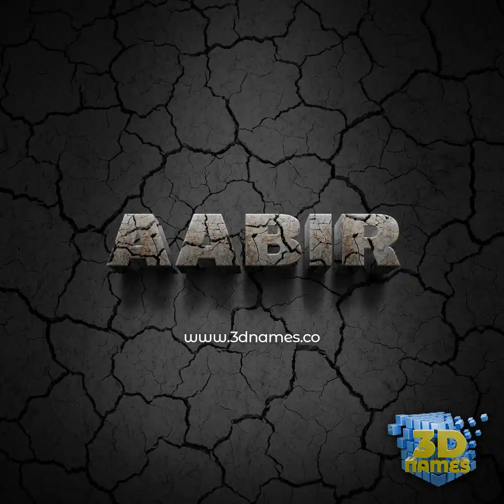 aabir in Cracked Stone style - 3D name wallpaper
