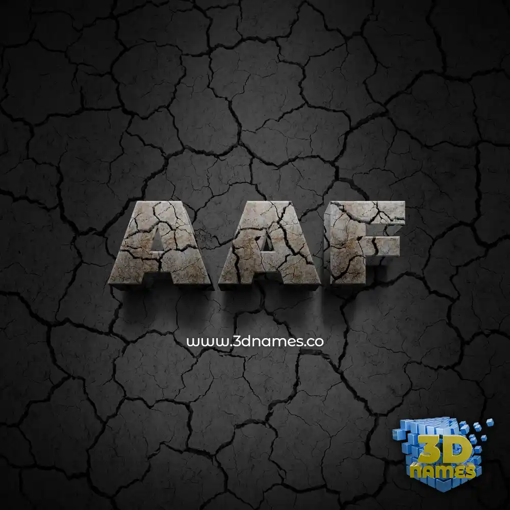 aaf in Cracked Stone style - 3D name wallpaper