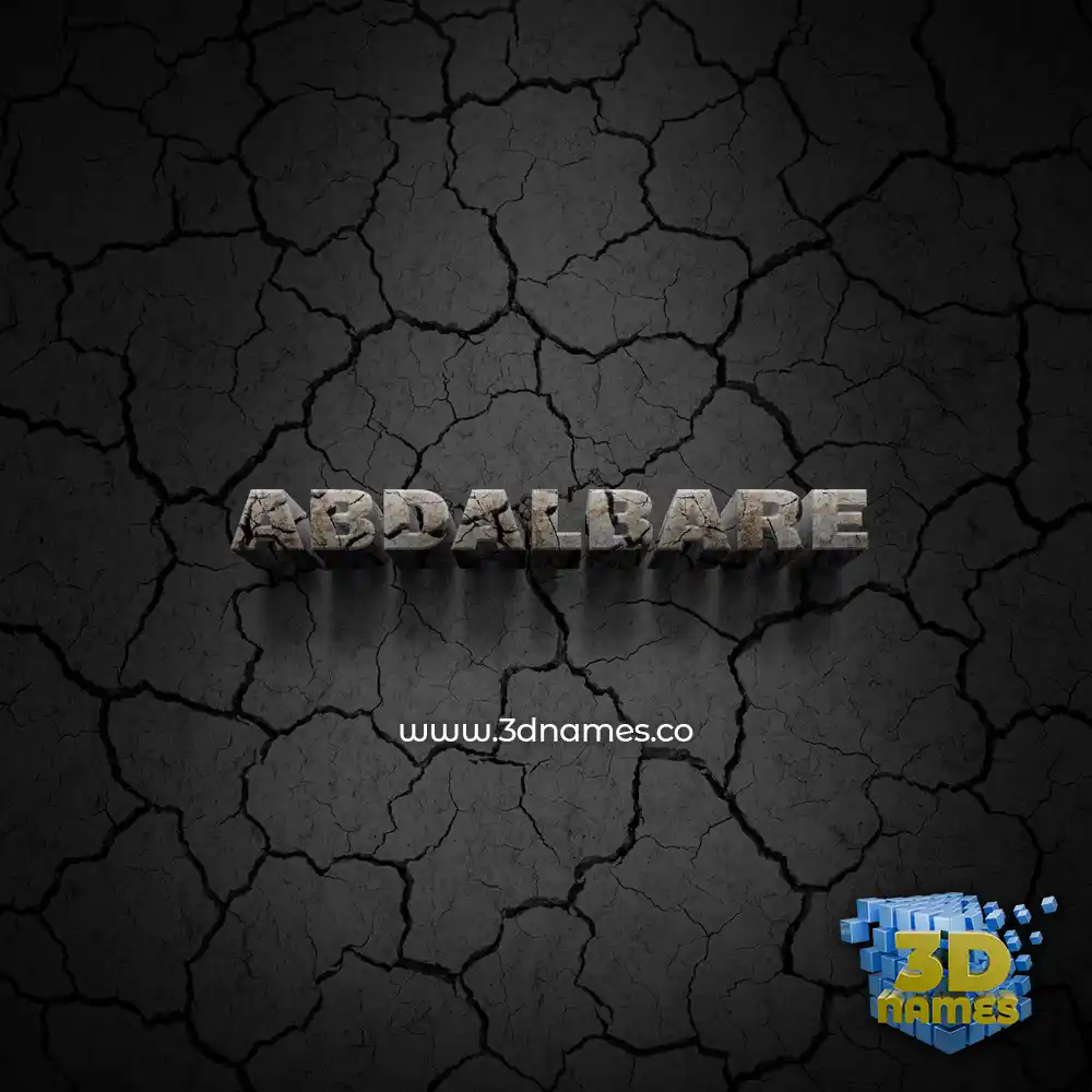 abdalbare in Cracked Stone style - 3D name wallpaper