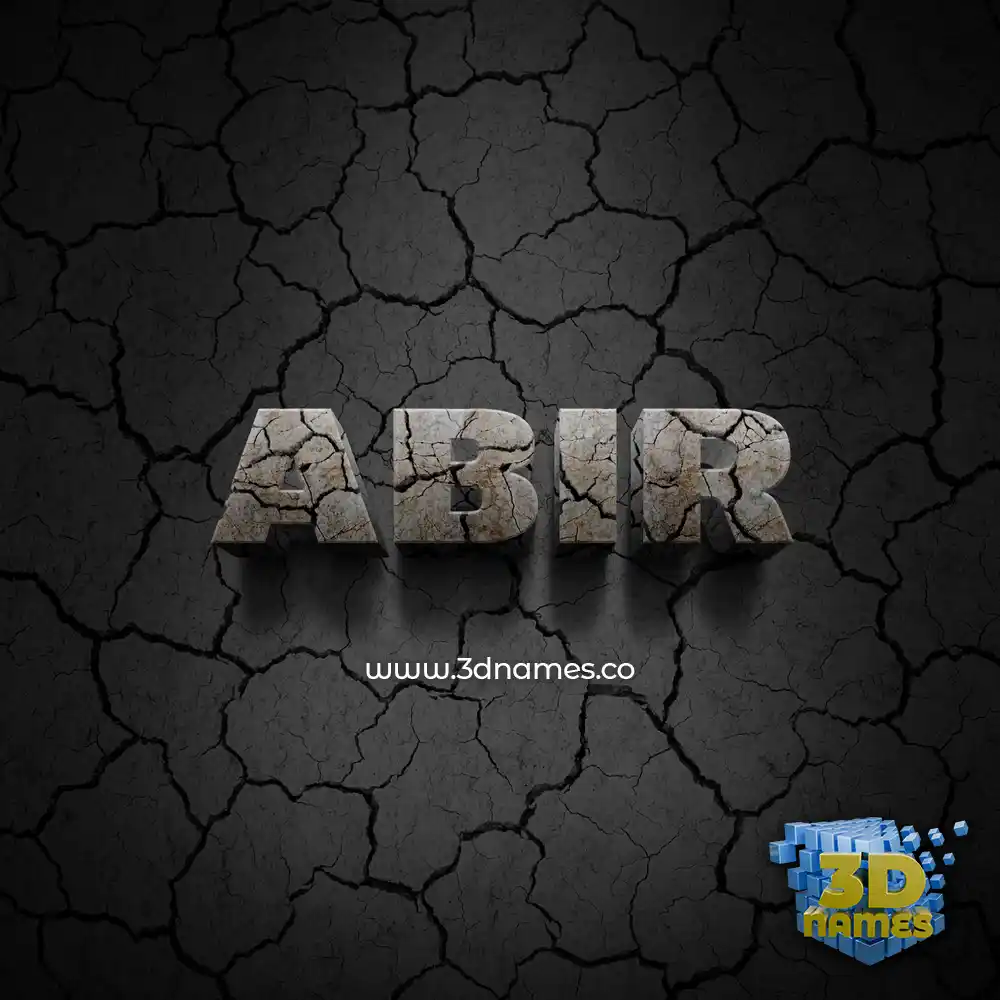 abir in Cracked Stone style - 3D name wallpaper