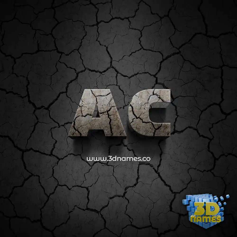 ac in Cracked Stone style - 3D name wallpaper