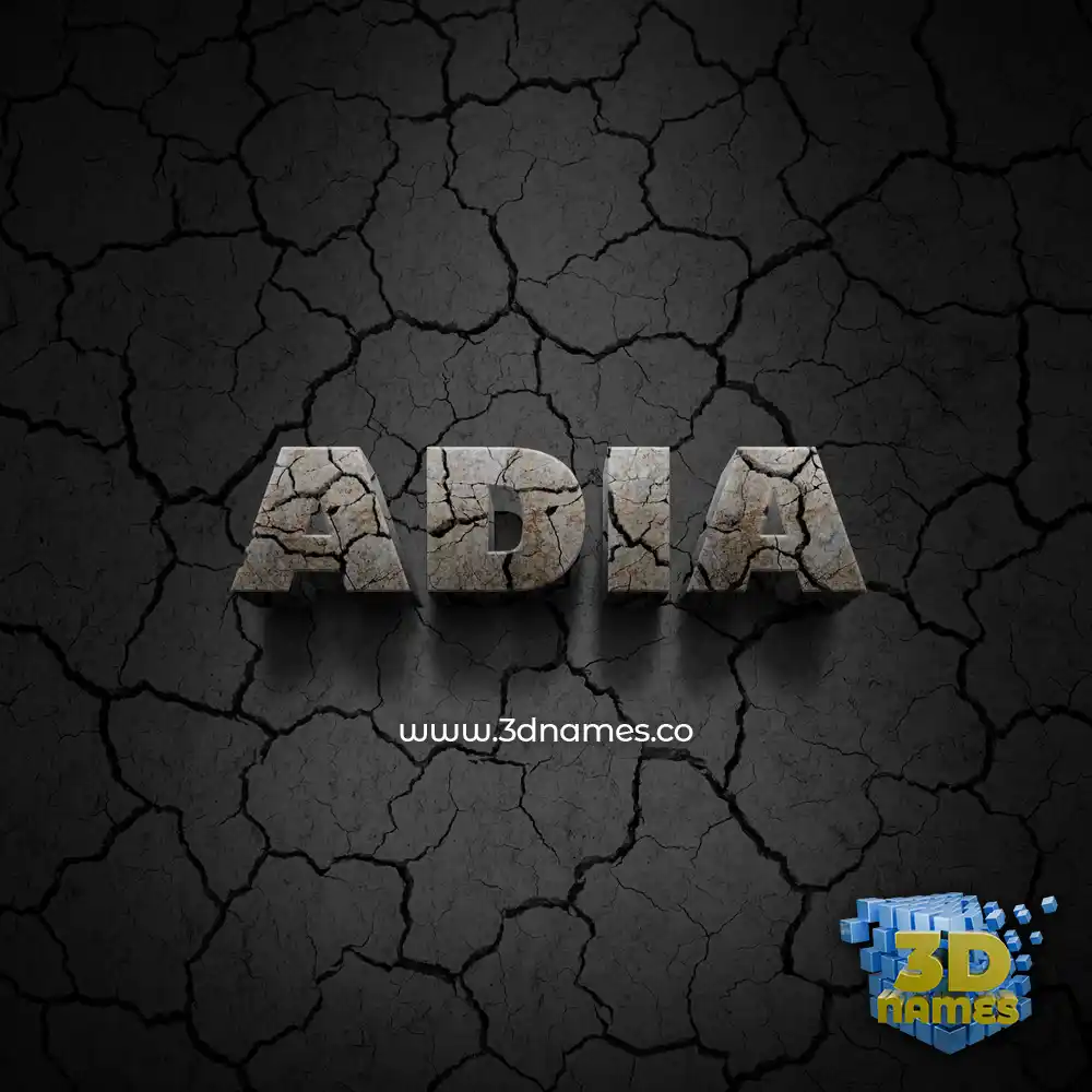 adia in Cracked Stone style - 3D name wallpaper adia in Cracked Stone style - 3D name wallpaper