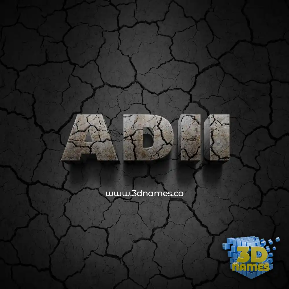 adii in Cracked Stone style - 3D name wallpaper