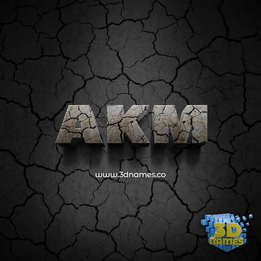 akm in Cracked Stone style - 3D name wallpaper