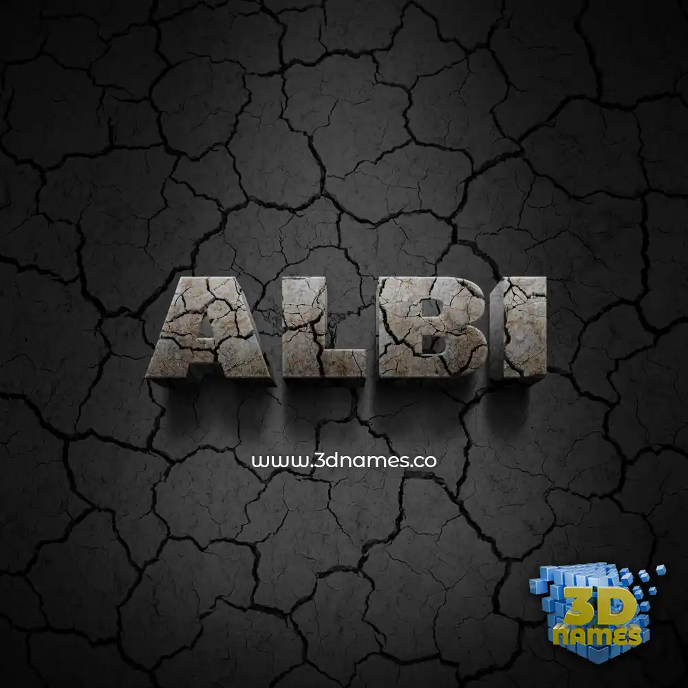 albi in Cracked Stone style - 3D name wallpaper albi in Cracked Stone style - 3D name wallpaper