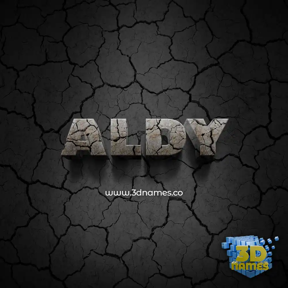 aldy in Cracked Stone style - 3D name wallpaper