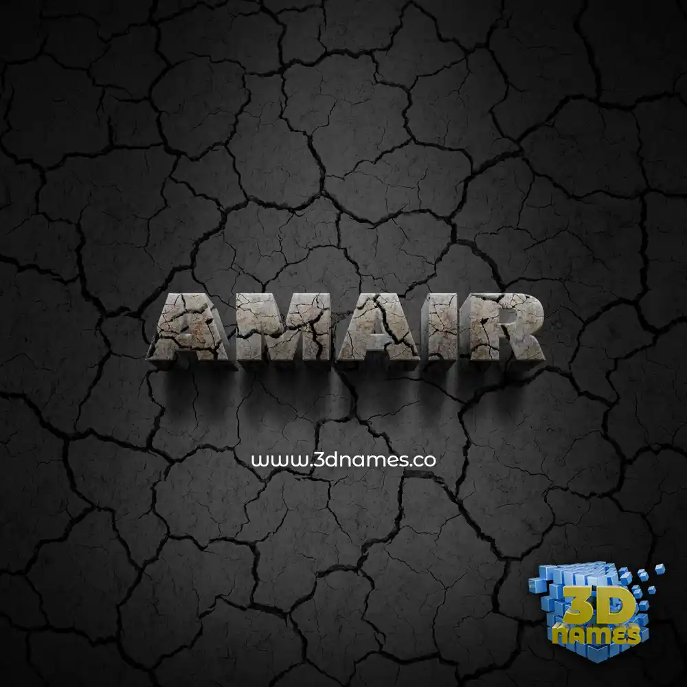 amair in Cracked Stone style - 3D name wallpaper amair in Cracked Stone style - 3D name wallpaper