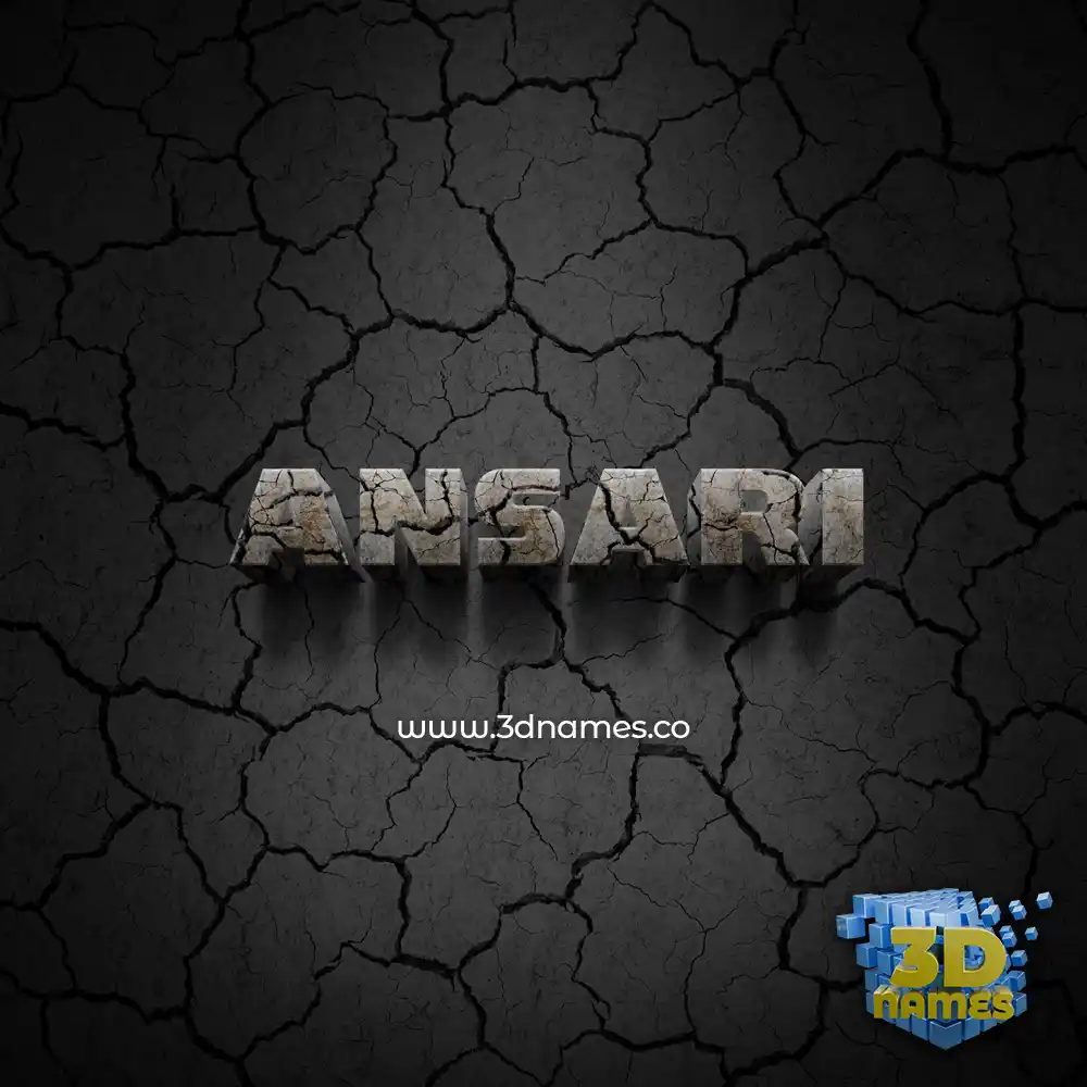 ansari in Cracked Stone style - 3D name wallpaper