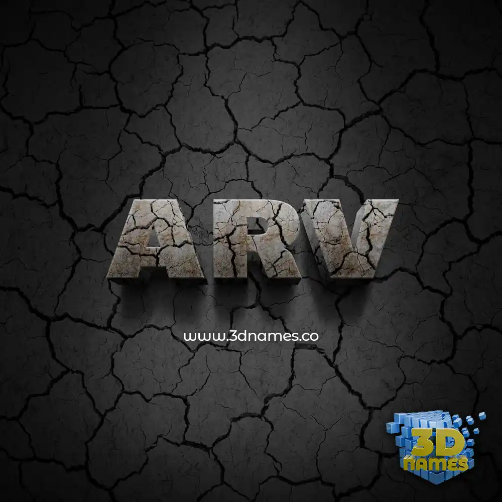 arv in Cracked Stone style - 3D name wallpaper