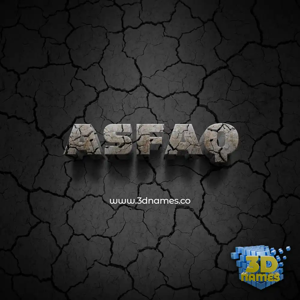 asfaq in Cracked Stone style - 3D name wallpaper asfaq in Cracked Stone style - 3D name wallpaper