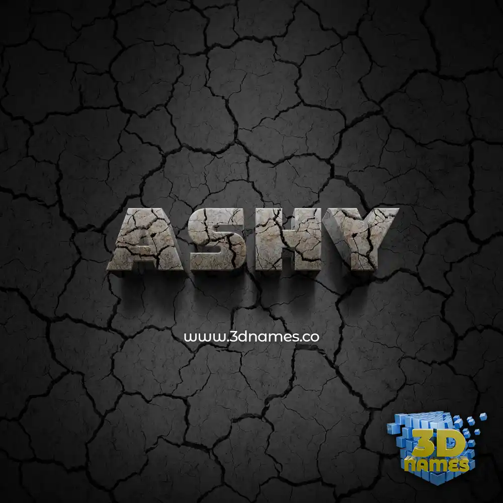 ashy in Cracked Stone style - 3D name wallpaper