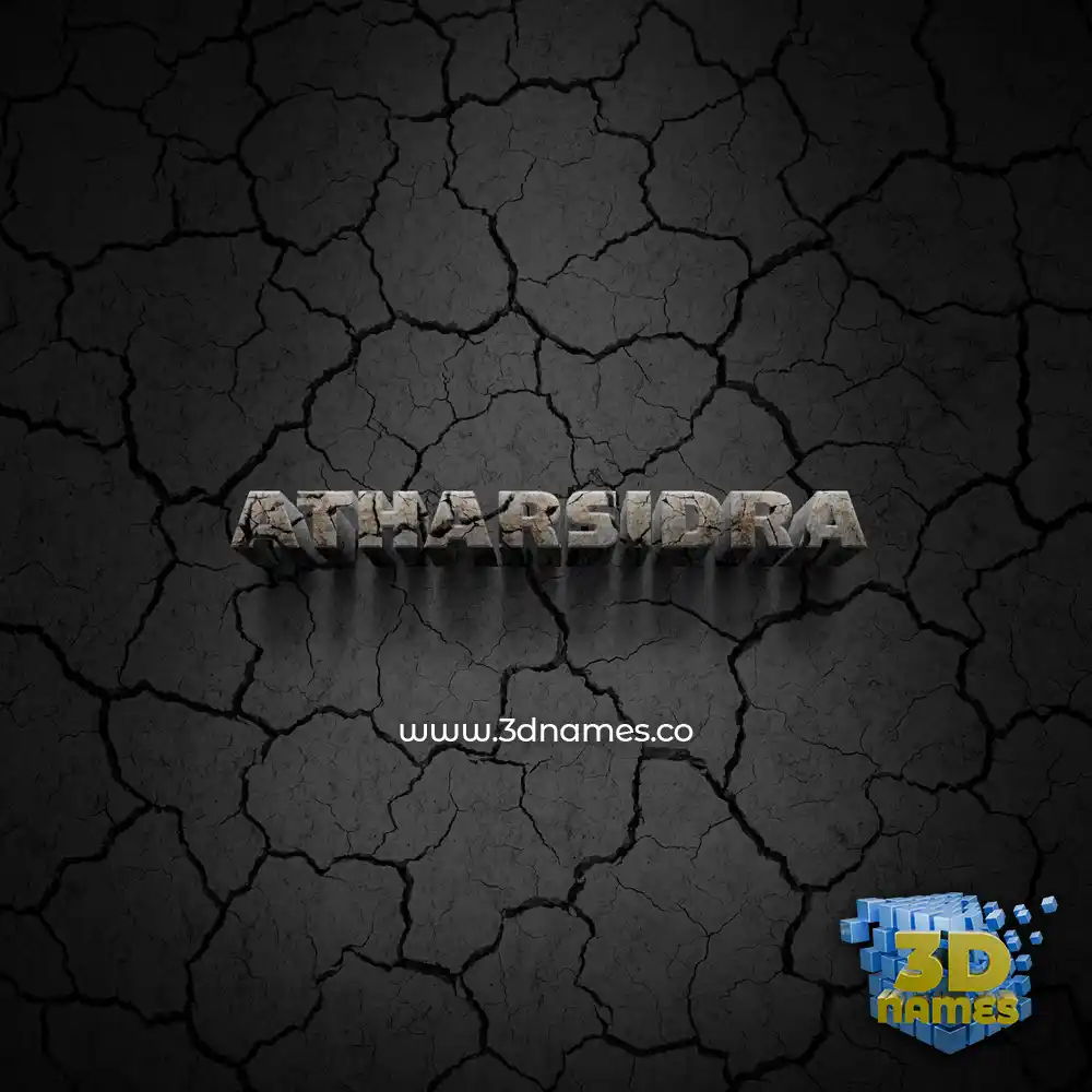 atharsidra in Cracked Stone style - 3D name wallpaper