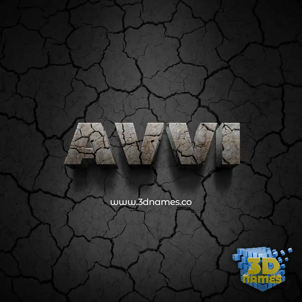 avvi in Cracked Stone style - 3D name wallpaper