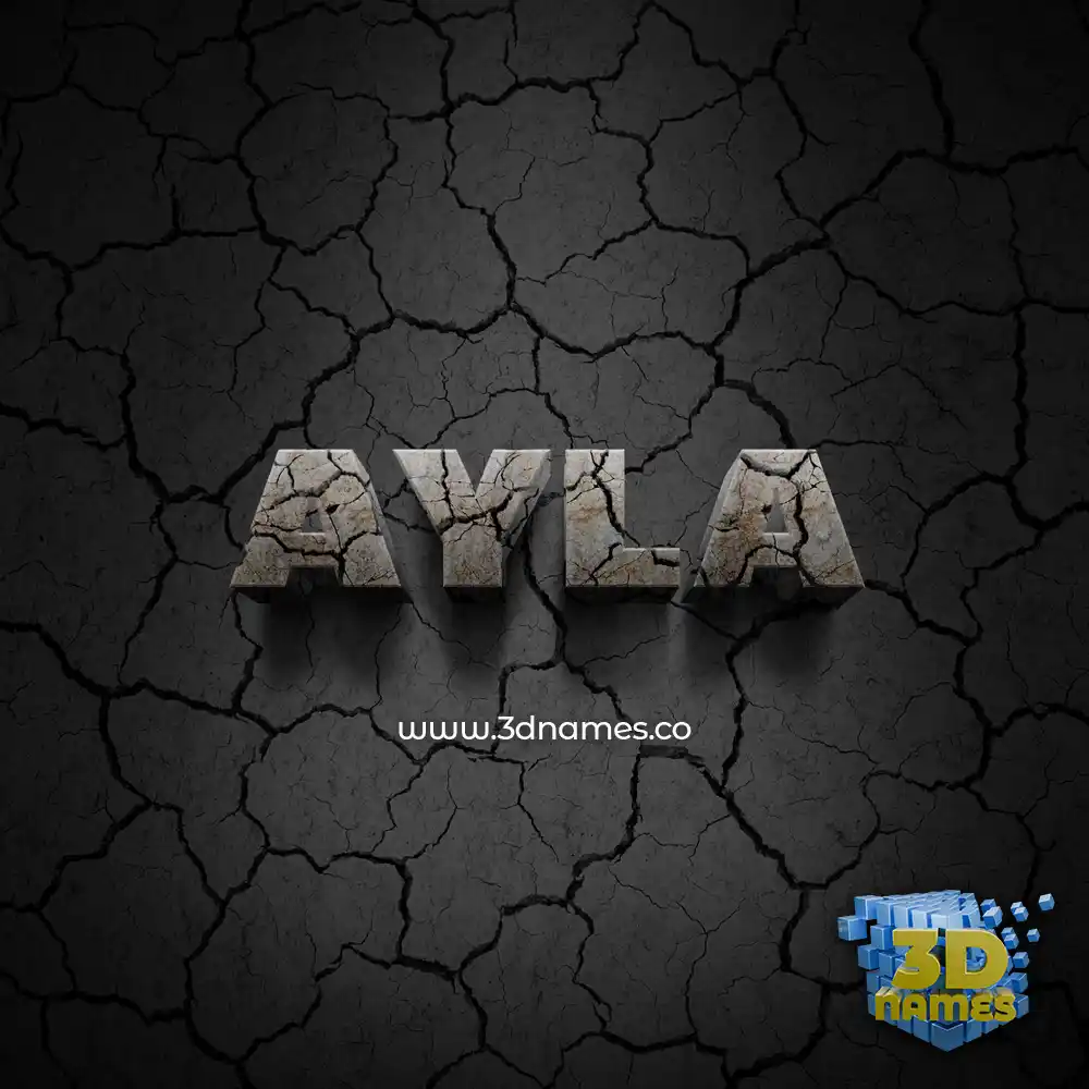 ayla in Cracked Stone style - 3D name wallpaper