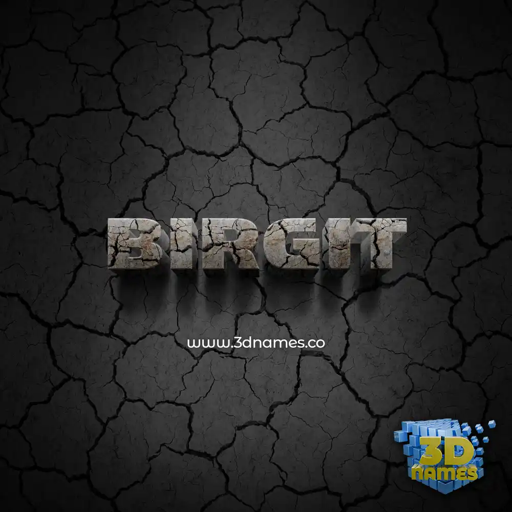 birgit in Cracked Stone style - 3D name wallpaper
