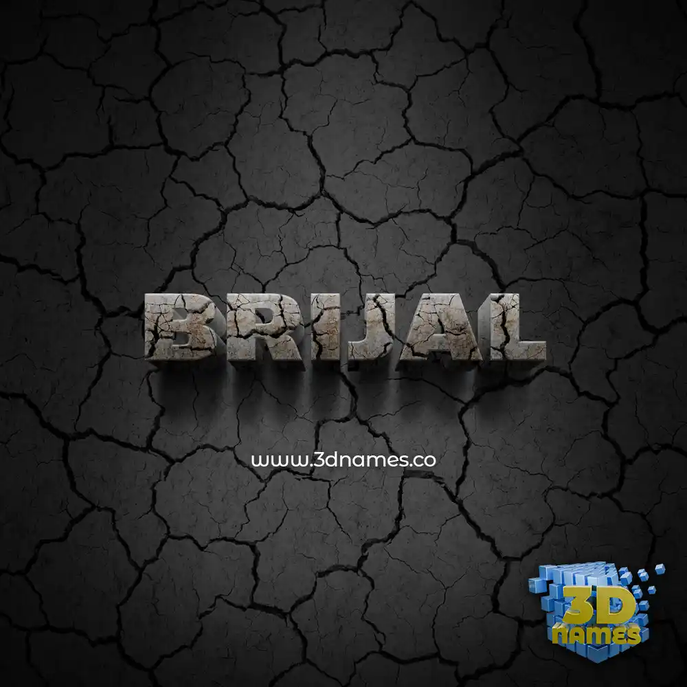 brijal in Cracked Stone style - 3D name wallpaper