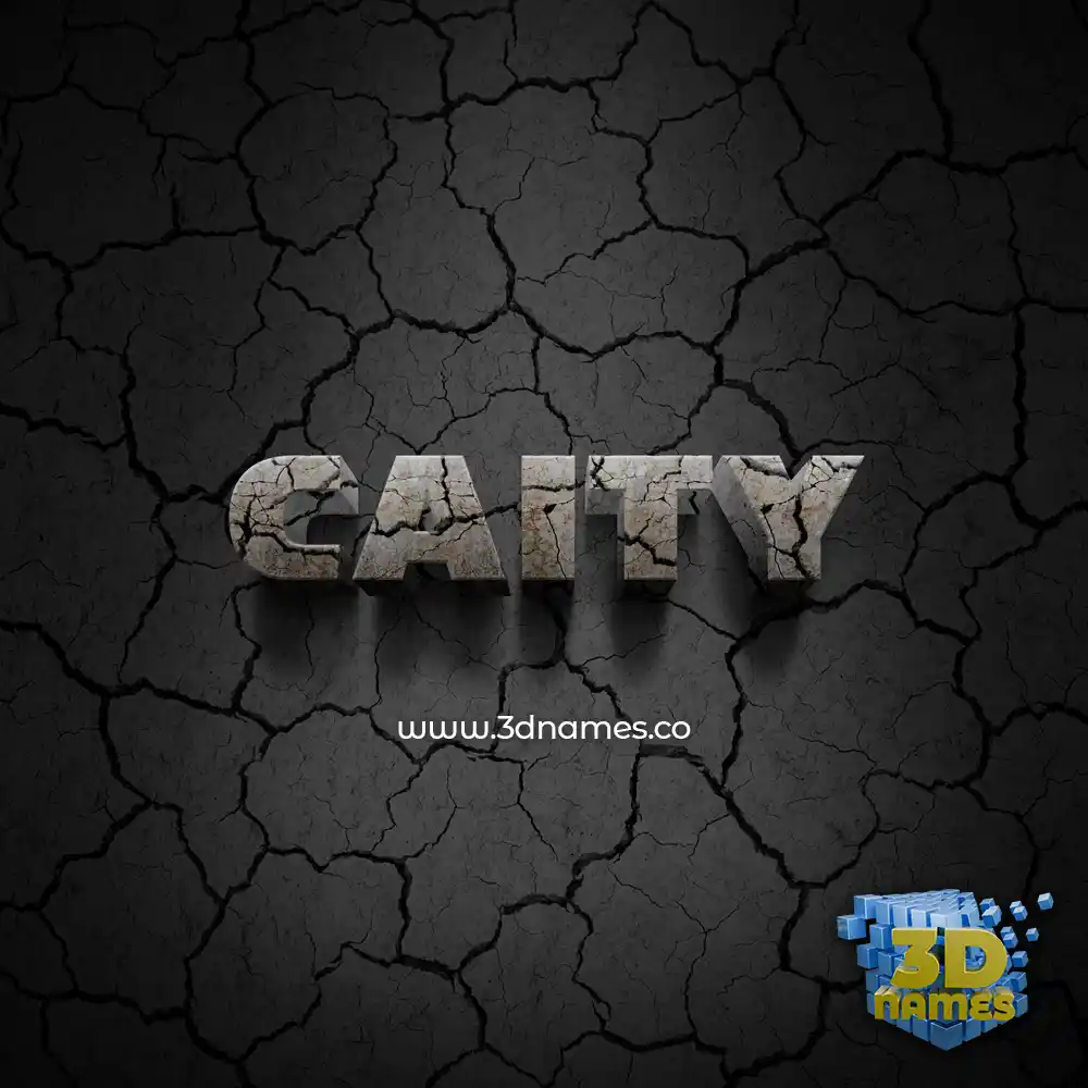 caity in Cracked Stone style - 3D name wallpaper