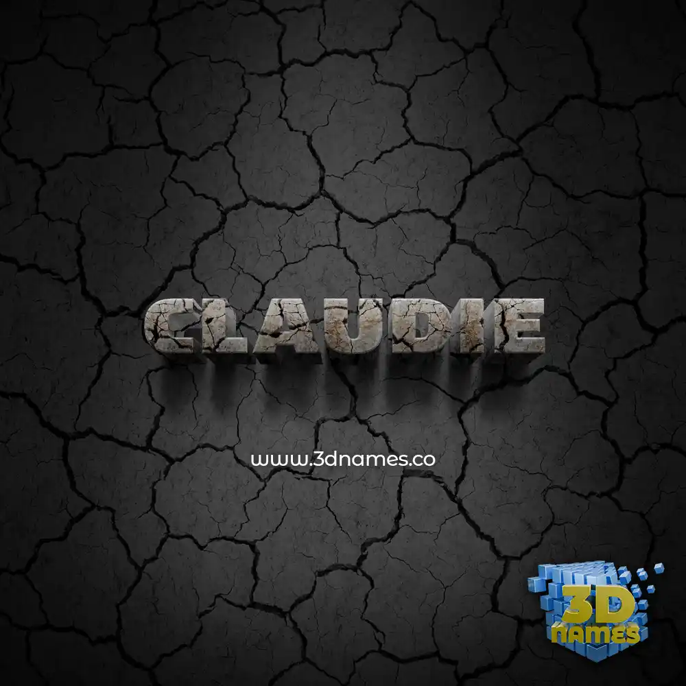 claudie in Cracked Stone style - 3D name wallpaper