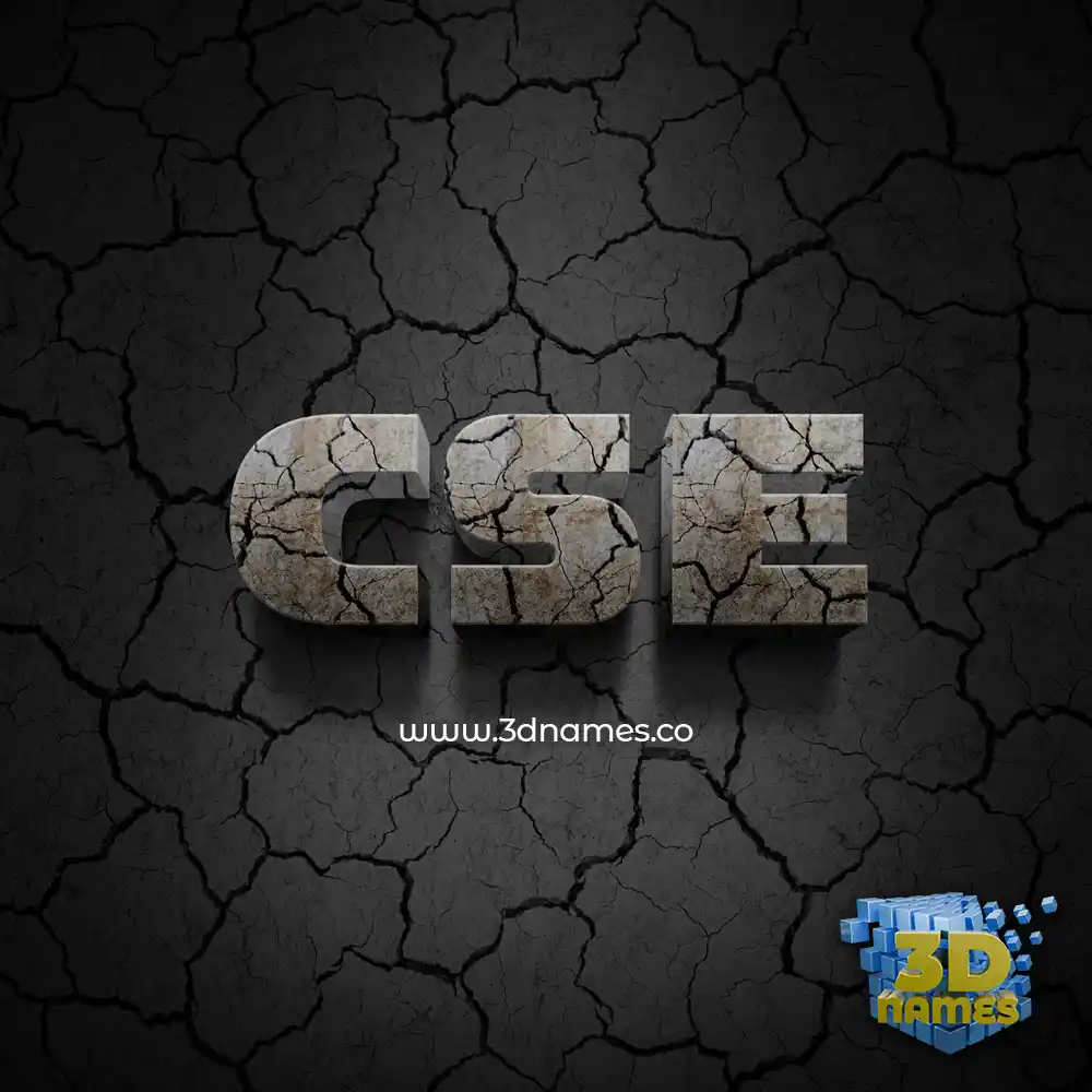 cse in Cracked Stone style - 3D name wallpaper