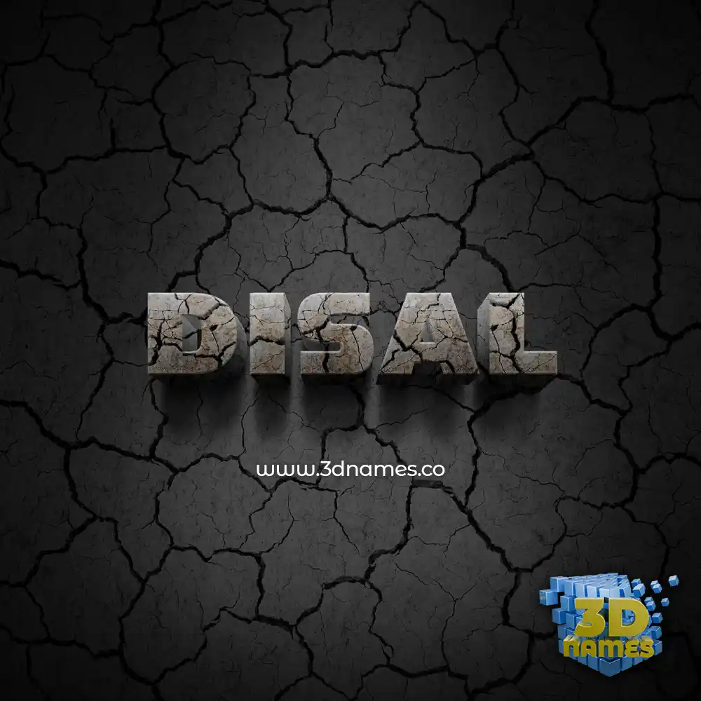 disal in Cracked Stone style - 3D name wallpaper