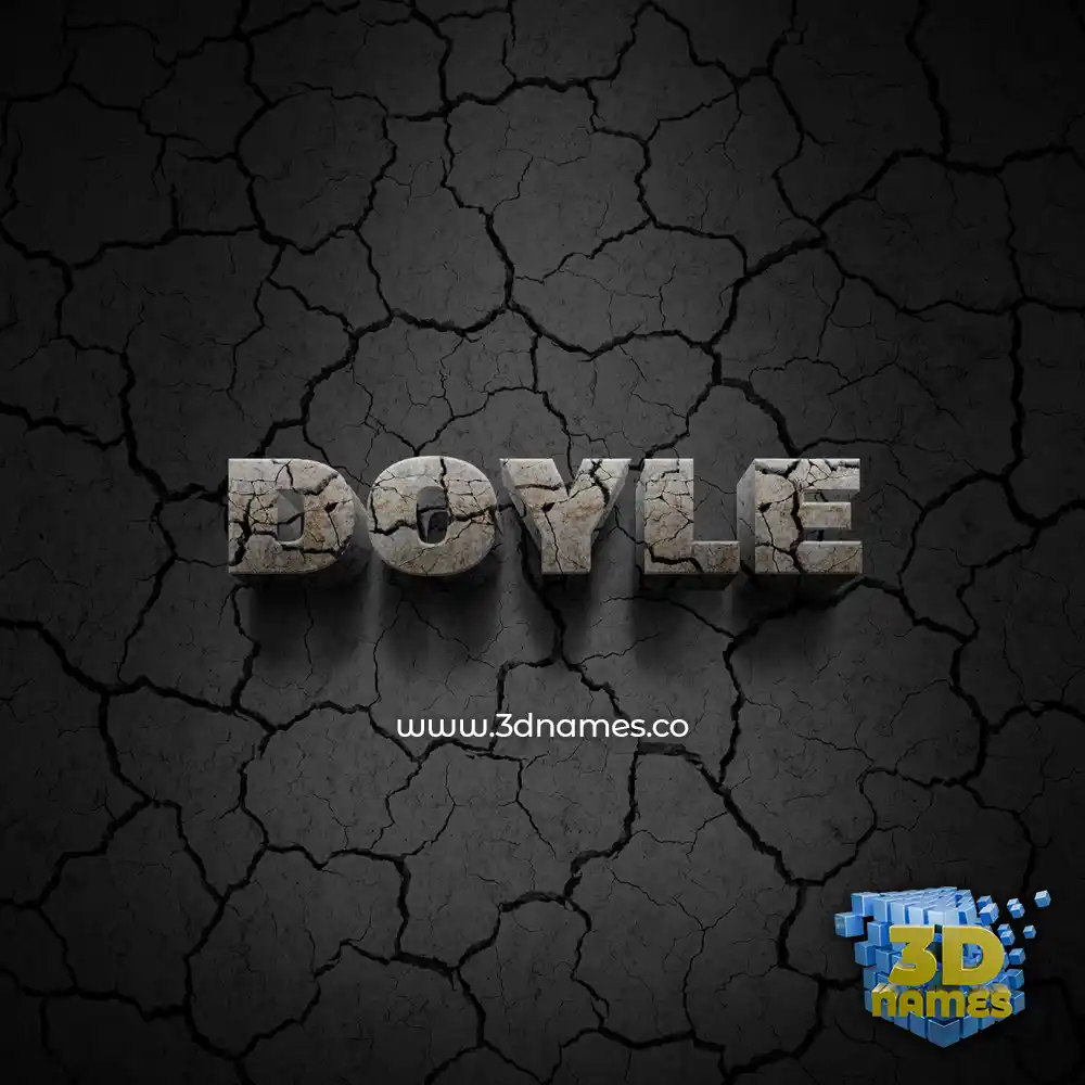 doyle in Cracked Stone style - 3D name wallpaper
