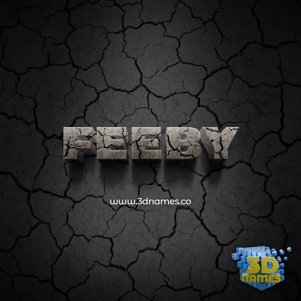 feeby in Cracked Stone style - 3D name wallpaper