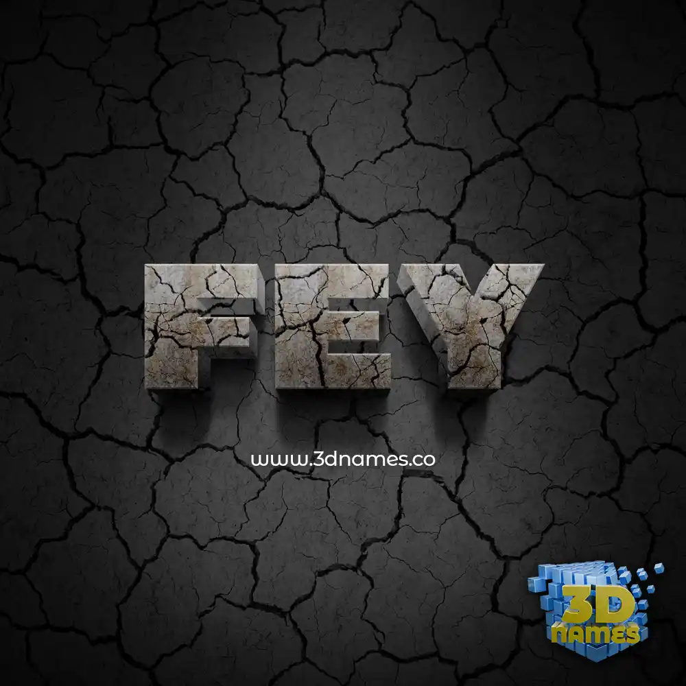 fey in Cracked Stone style - 3D name wallpaper