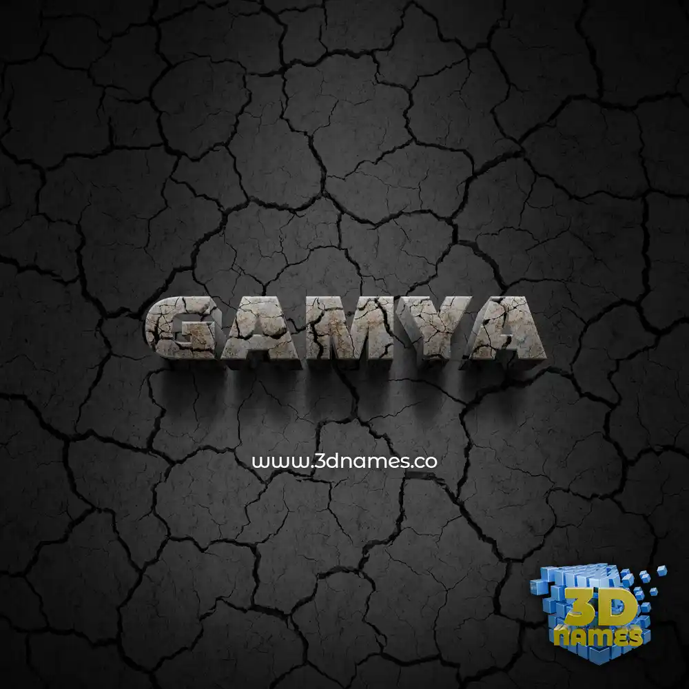 gamya in Cracked Stone style - 3D name wallpaper