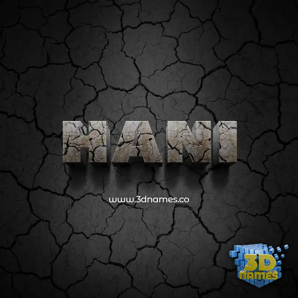 hani in Cracked Stone style - 3D name wallpaper