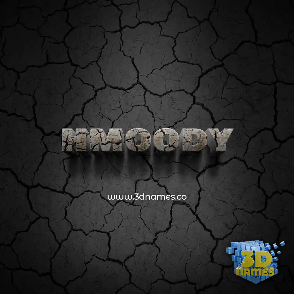 hmoody in Cracked Stone style - 3D name wallpaper