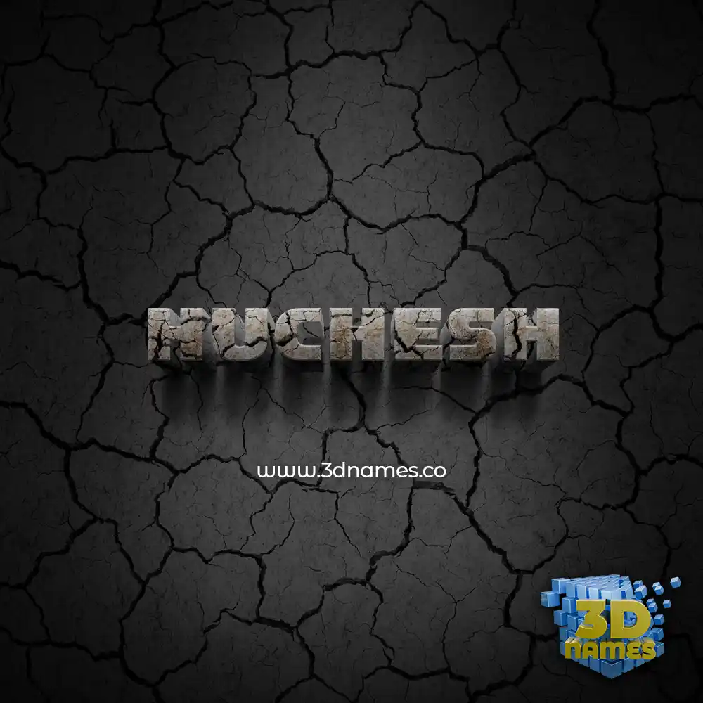 huchesh in Cracked Stone style - 3D name wallpaper