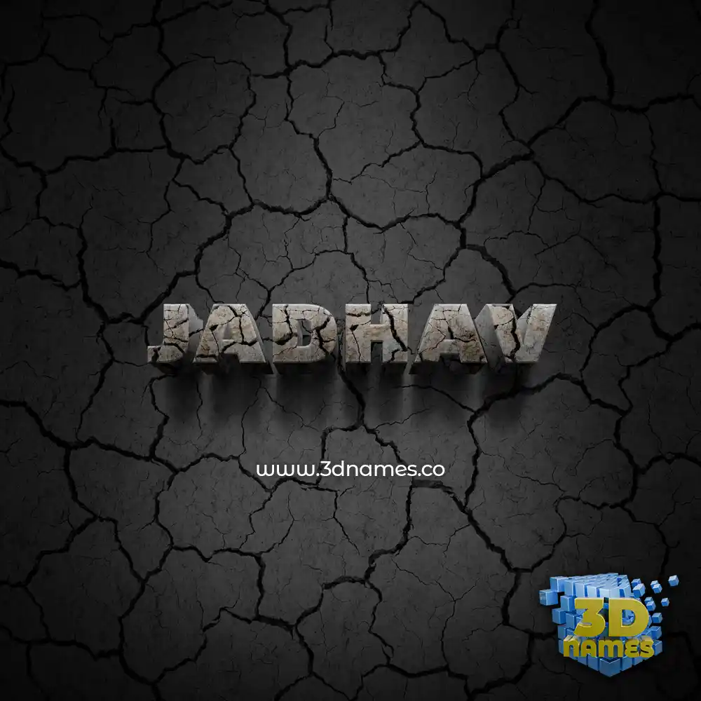 jadhav in Cracked Stone style - 3D name wallpaper