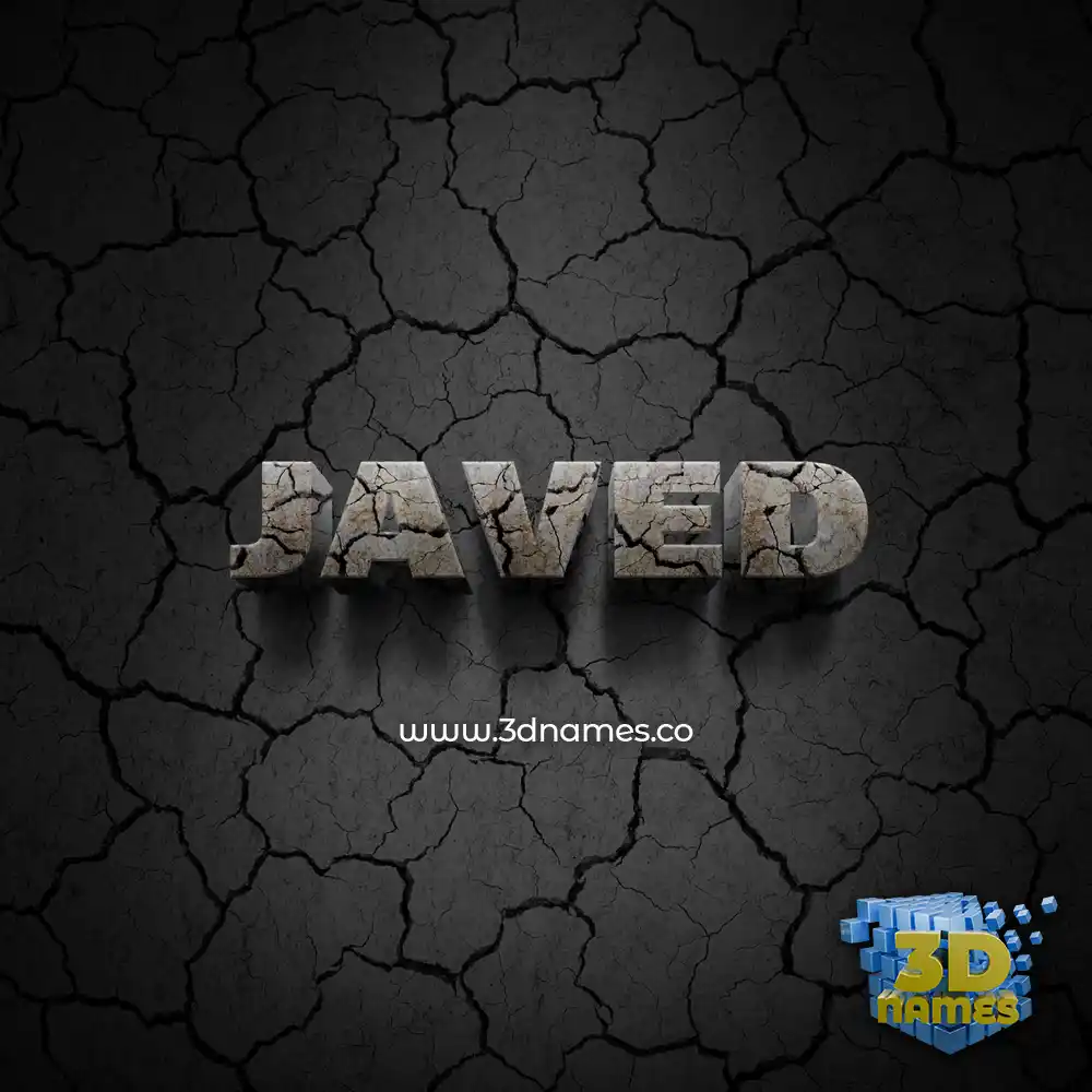 javed in Cracked Stone style - 3D name wallpaper
