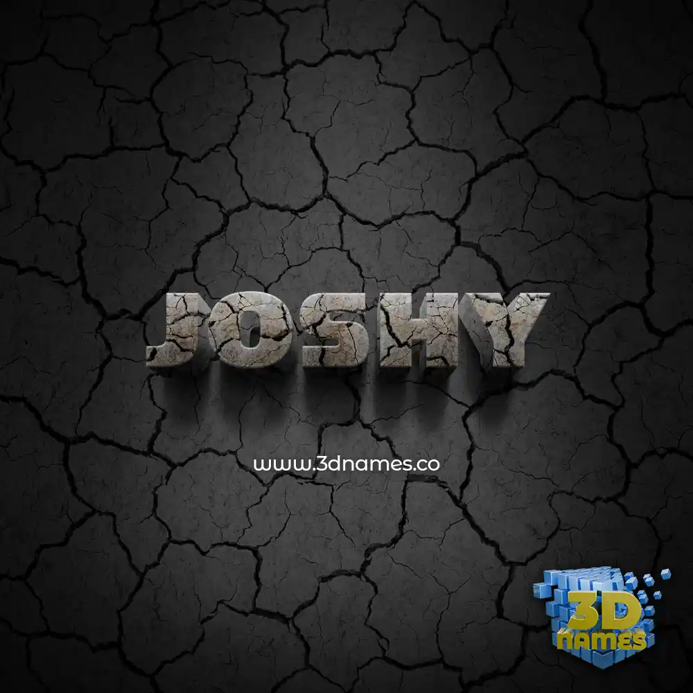 joshy in Cracked Stone style - 3D name wallpaper
