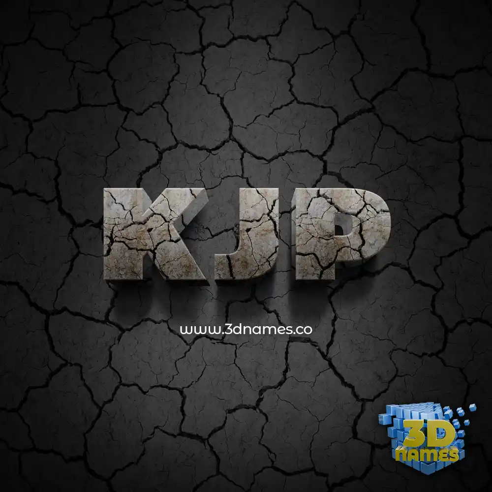kjp in Cracked Stone style - 3D name wallpaper kjp in Cracked Stone style - 3D name wallpaper