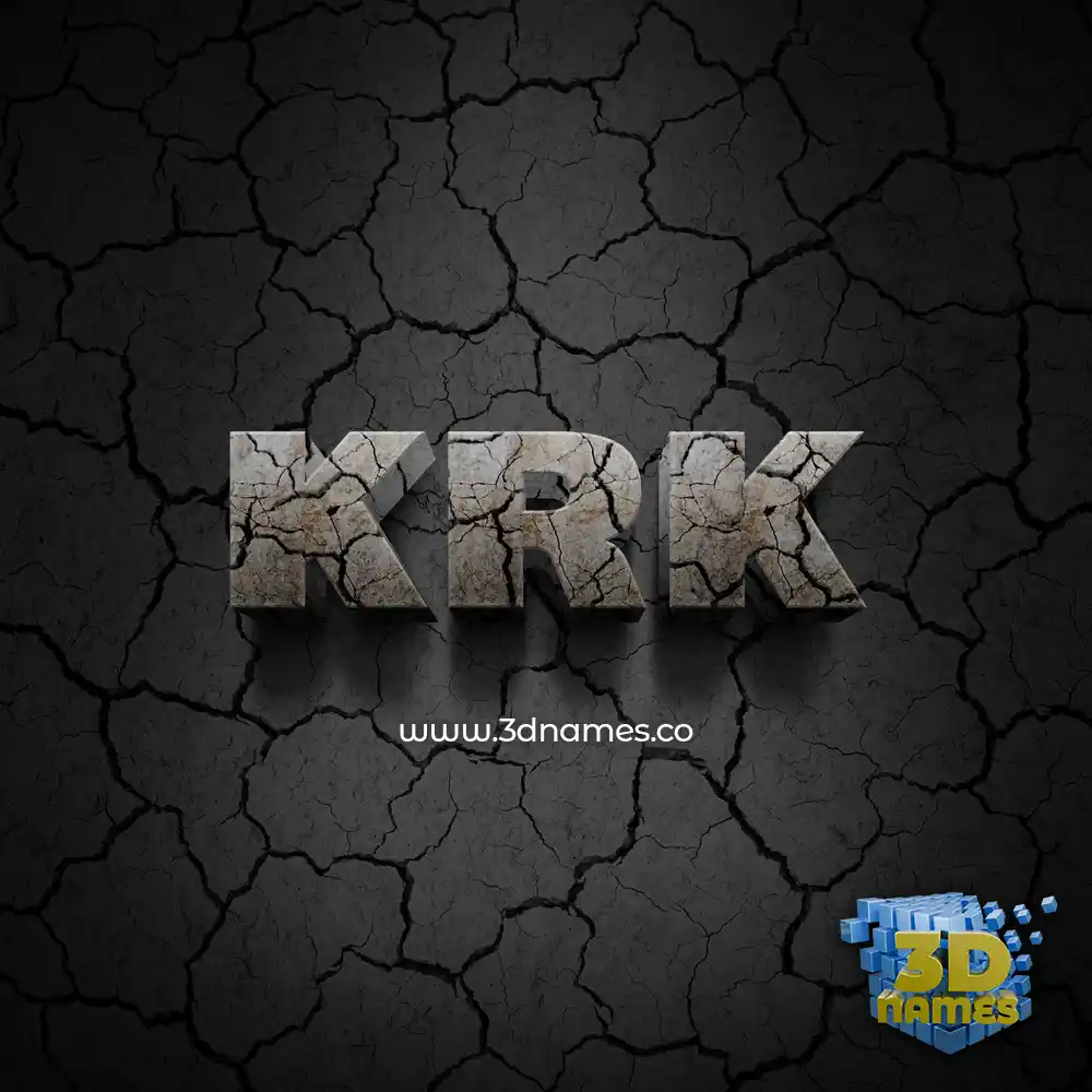 krk in Cracked Stone style - 3D name wallpaper krk in Cracked Stone style - 3D name wallpaper
