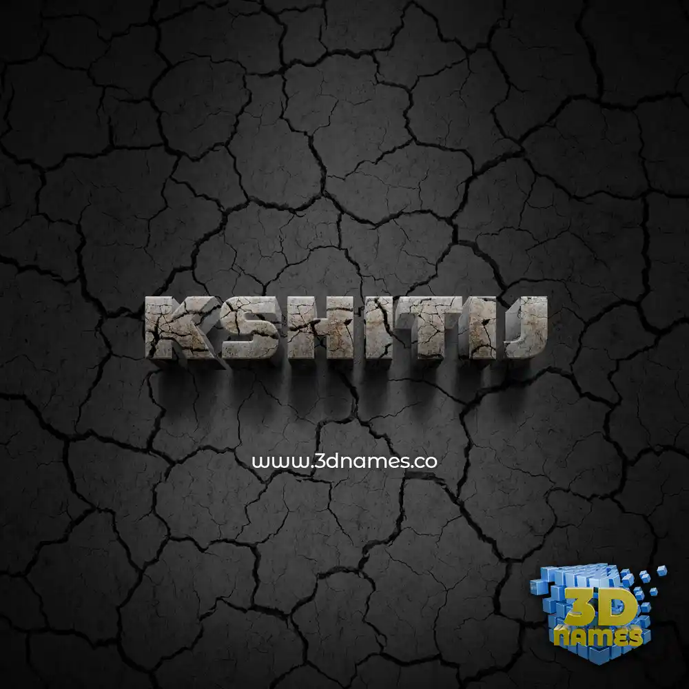 kshitij in Cracked Stone style - 3D name wallpaper