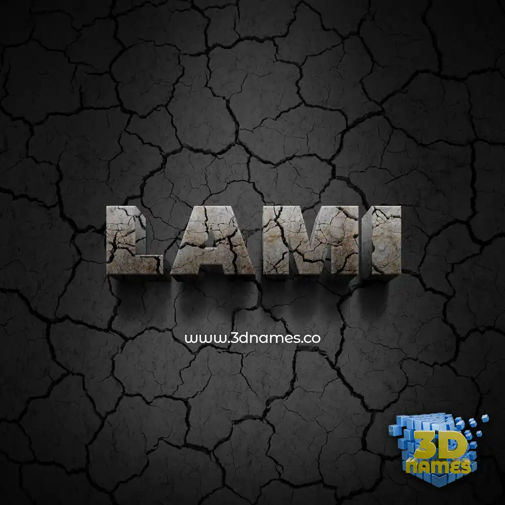 lami in Cracked Stone style - 3D name wallpaper