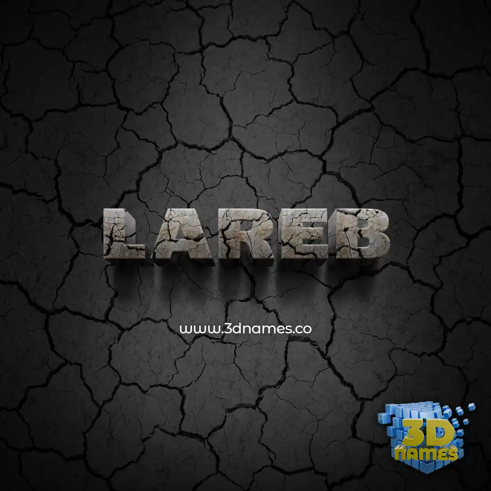lareb in Cracked Stone style - 3D name wallpaper