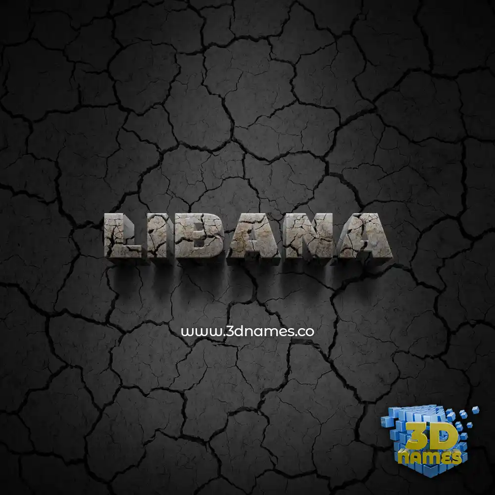 libana in Cracked Stone style - 3D name wallpaper