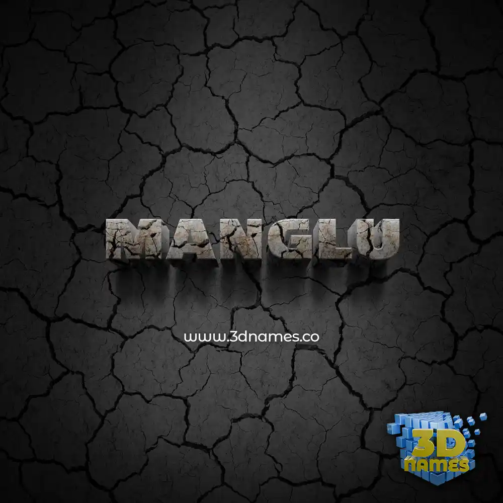 manglu in Cracked Stone style - 3D name wallpaper