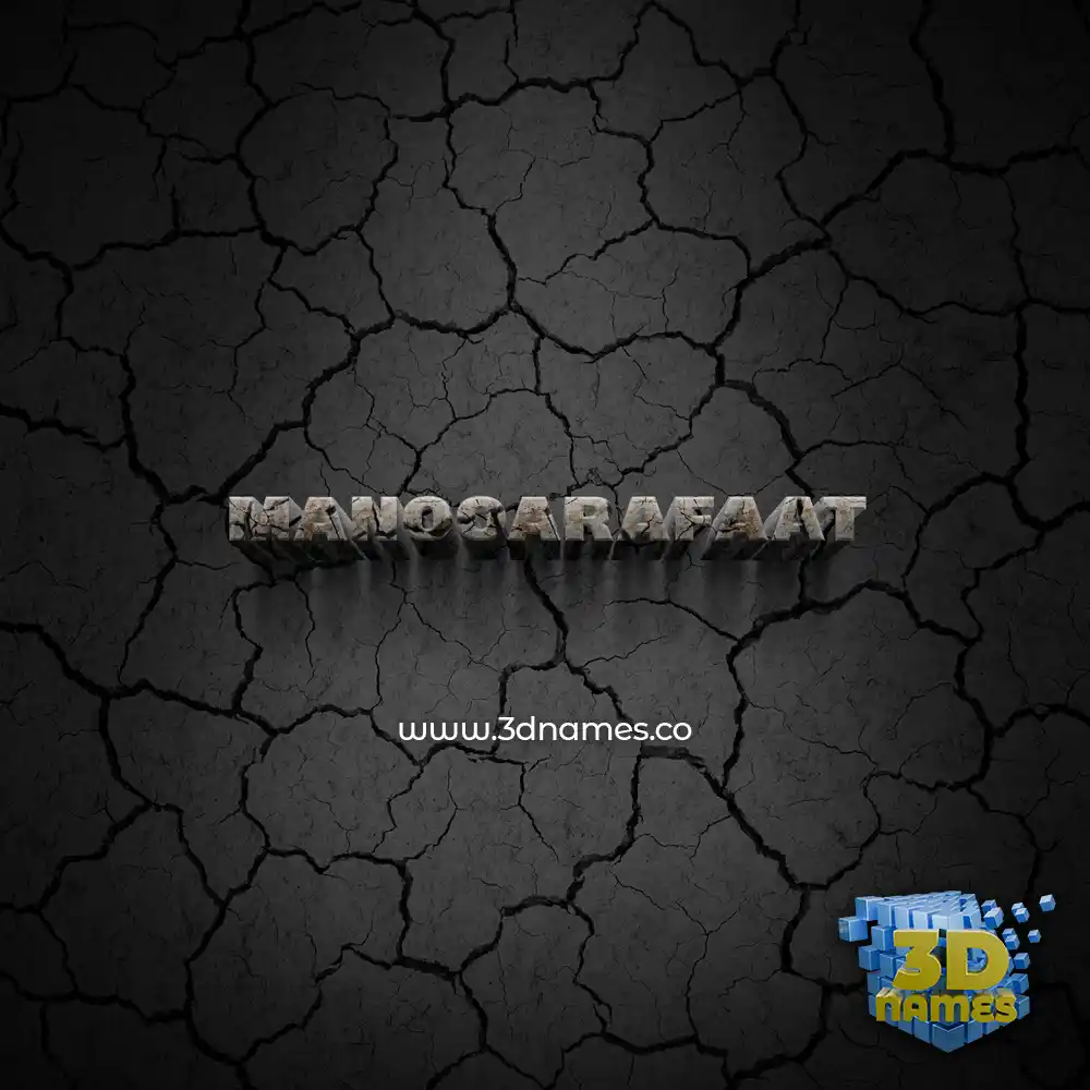 manooarafaat in Cracked Stone style - 3D name wallpaper