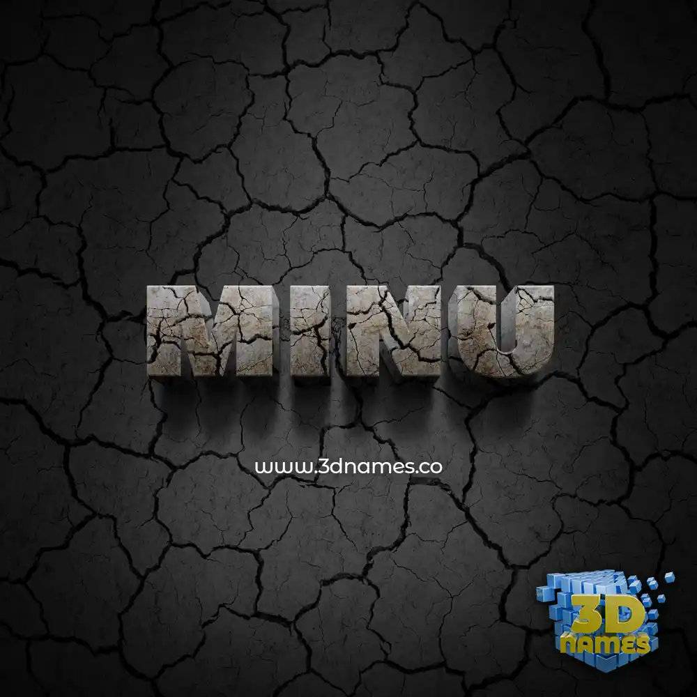 minu in Cracked Stone style - 3D name wallpaper minu in Cracked Stone style - 3D name wallpaper