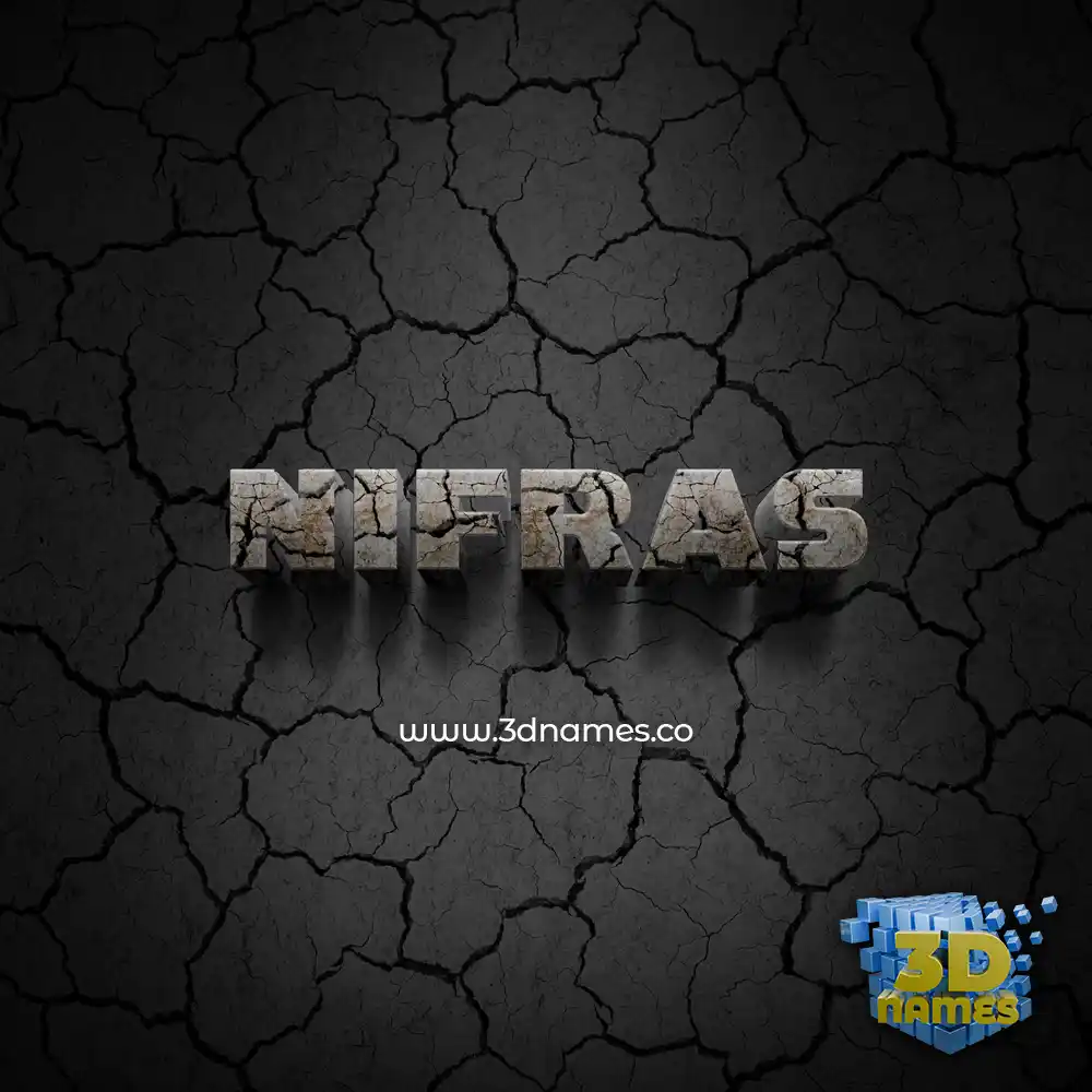 nifras in Cracked Stone style - 3D name wallpaper