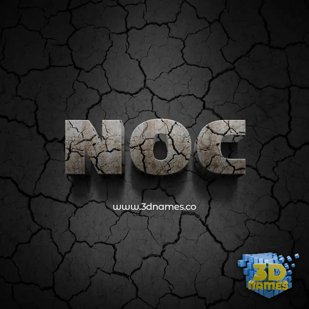 noc in Cracked Stone style - 3D name wallpaper noc in Cracked Stone style - 3D name wallpaper