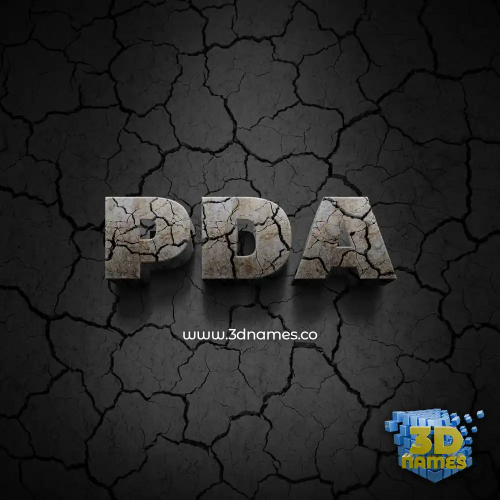 pda in Cracked Stone style - 3D name wallpaper