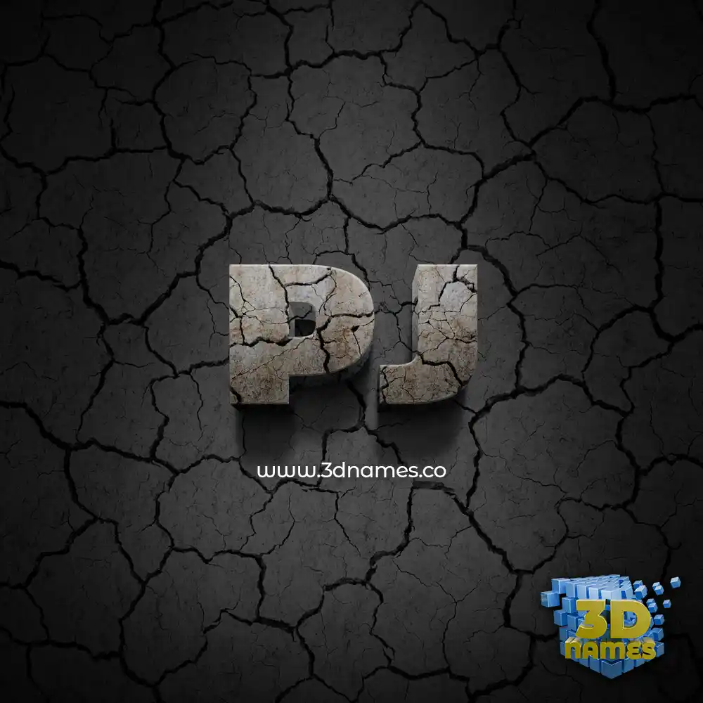 pj in Cracked Stone style - 3D name wallpaper pj in Cracked Stone style - 3D name wallpaper