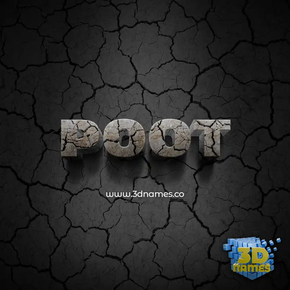 poot in Cracked Stone style - 3D name wallpaper poot in Cracked Stone style - 3D name wallpaper