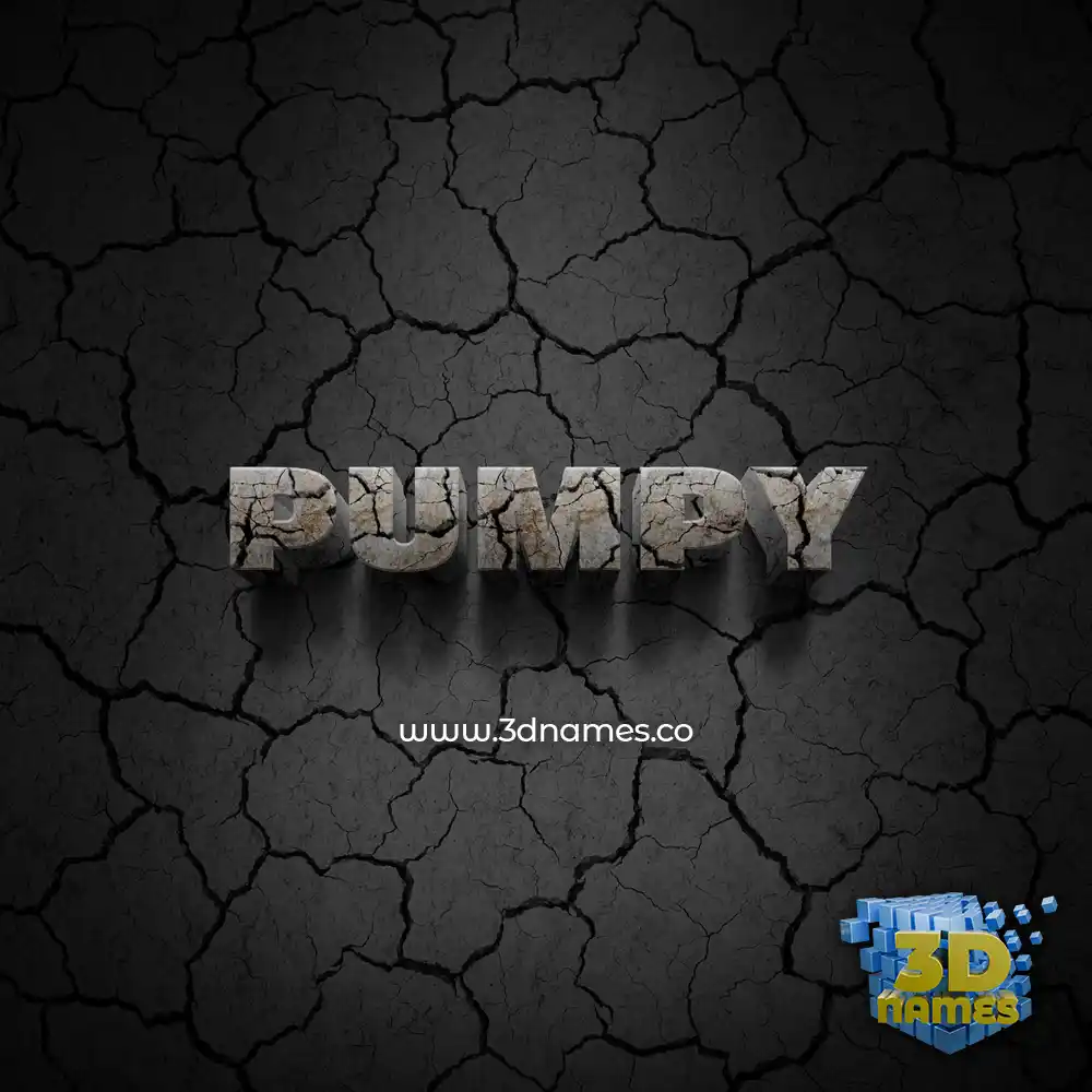 pumpy in Cracked Stone style - 3D name wallpaper